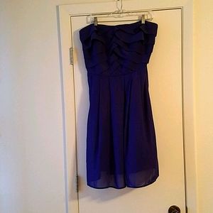 purple strapless dress